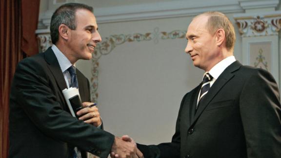 Lauer after an interview with Russian President Vladimir Putin